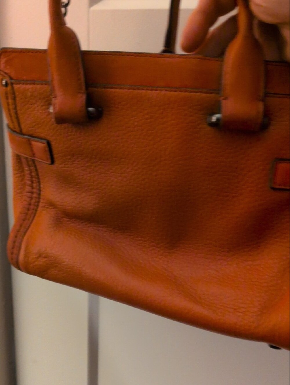 Coach Swagger 27 Pebbled Leather Satchel in Deep Coral L1621-34816 - Picture 10 of 14